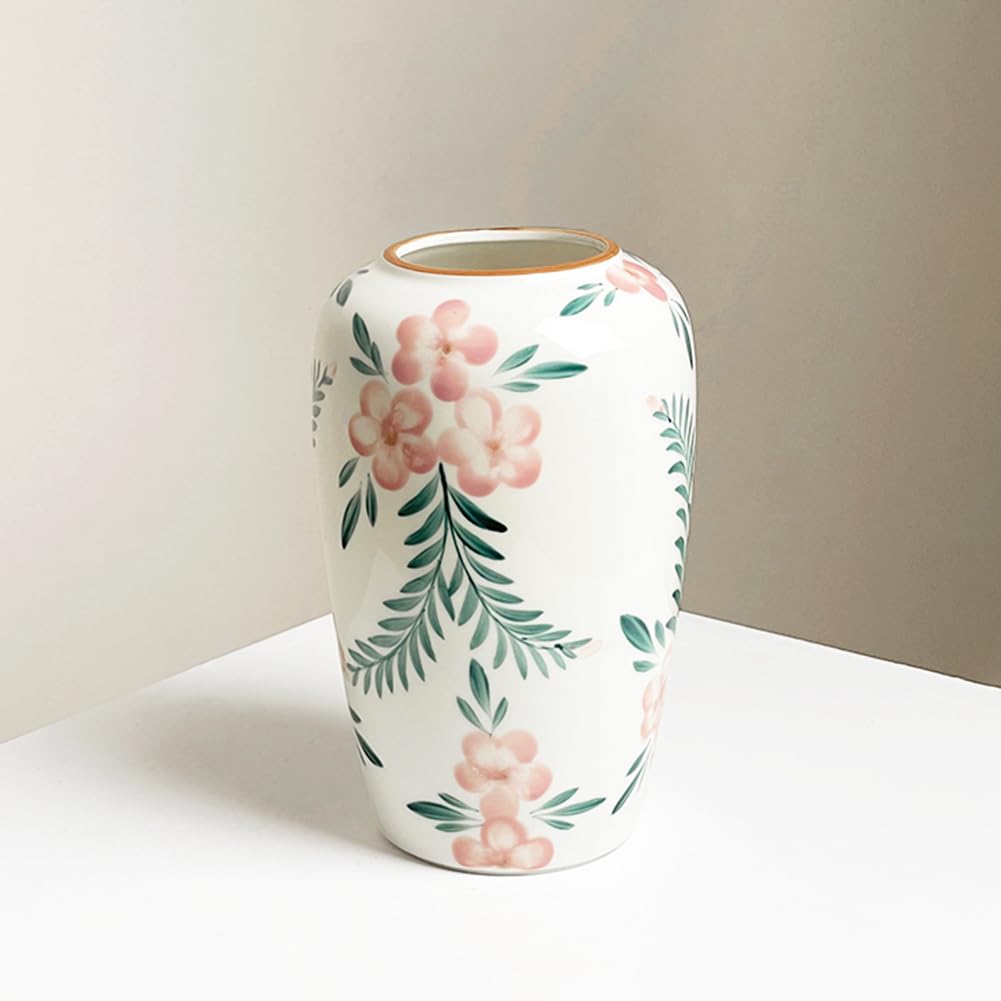 Amazon.co.jp: XIUWOUG ビンテージ磁器フローラル花瓶 セラミック